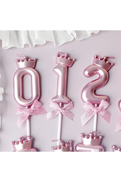 Flippy Number 2 Candle, Crown with Bow, For Cake, 6 x 2.5 cm, Purple