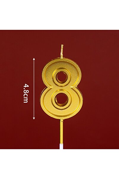 Flippy Number 8 Cake Candle, Flippy, 4.8 cm, Anniversary, Gold