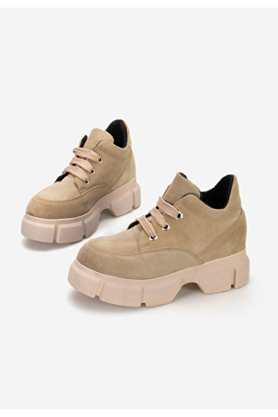 B T Shoes Béžové kožené kotníkové boty Kianna