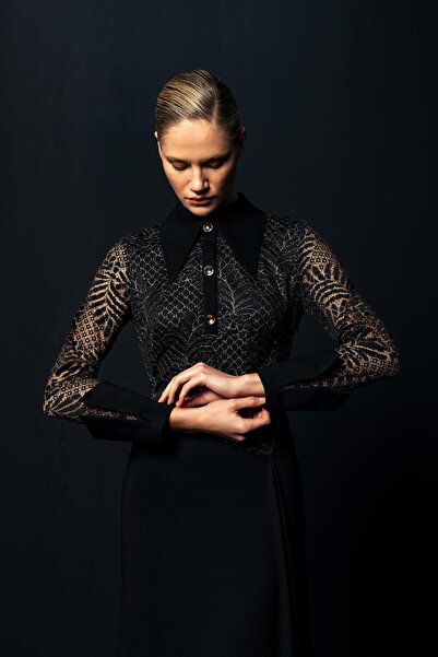 KAMEYA TRANSPARAN DETAYLI ELBİSE 26W40810