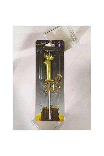 Flippy Number 1 Cake Candle, Crown Model, Gold, Flippy, Party