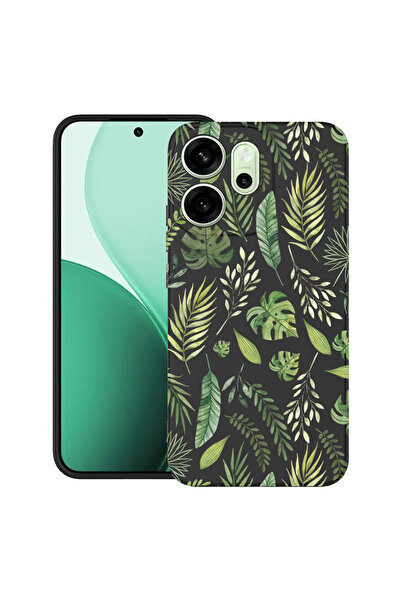 bestcase Удароустойчив калъф за OPPO Reno14 F 5G с дизайн на зелени листа, 20...