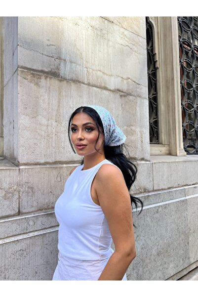 KÜÇÜĞÜM BUTİK Turquoise-Pink Lace Detailed Bandana