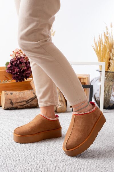 wefashion Women's Indoor Slippers with Thick Soles and Fur Inside