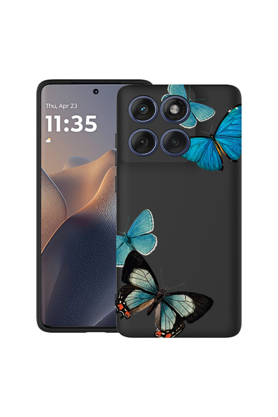 bestcase Carcasă antișoc pentru Motorola Edge 60 Pro cu design fluturi albașt...