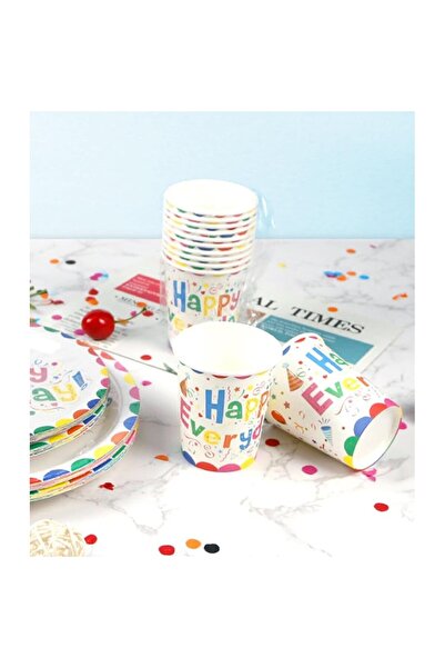 Flippy Set of 10 Paper Cups - Happy Everyday, 13 x 7 x 5 cm, Multicolor