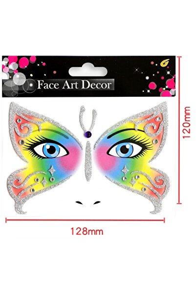 Flippy Temporary Face Sticker, Flippy, for Makeup, Face Art, Halloween, Theater, Butterfly Model, Multicolo