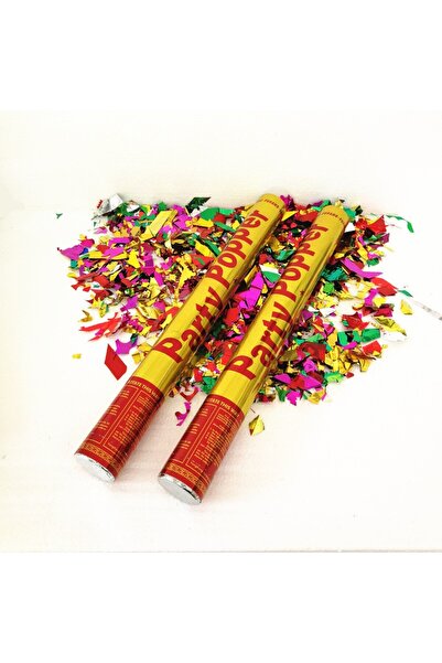 Flippy Confetti Tube Party Popper, 60 x 5 cm, Assorted Multicolor Aluminum Confetti