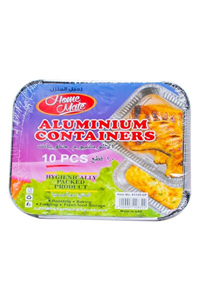 Homemate عبوات ألومنيوم هوم ميت بغطاء 83120-CP، 10 قطع - متينة، سعة كل منها 5...