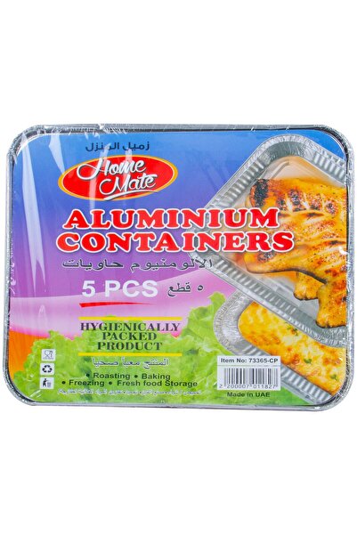 Homemate حاويات ألومنيوم هوم ميت 5 قطع