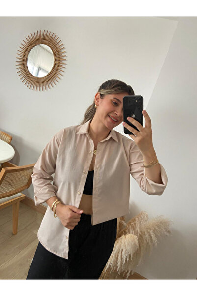 MODA Kadın Oversize Basic Uzun Gömlek