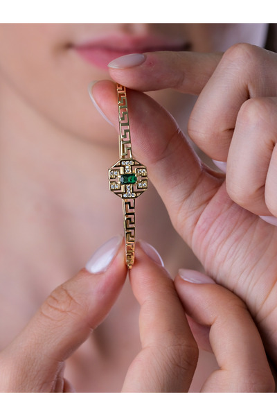 ÇAĞLAYAN KUYUMCULUK 14 Ayar Yılan Göz Kelepçe Kadın Bilezik