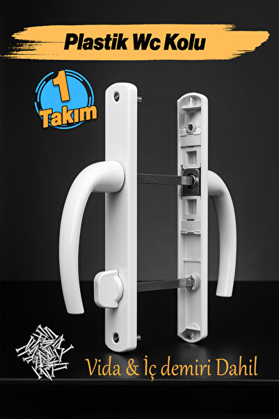 Badem10 Plastik Wc Banyo Kapı Kolu Tutamağı İçi Metal Plastik Tutma Kol Sağa ...