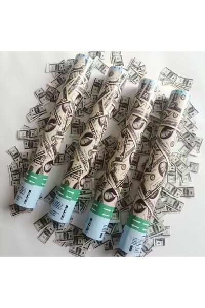 Flippy Тръба за конфети, Flippy, Пари, 30x5 см, Разнообразни конфети за долар...