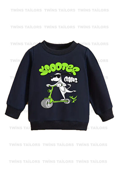 twins tailors Детска суитшърт с динозавърски принт, 3 броя, унисекс, сиво-червено-тъмно синьо