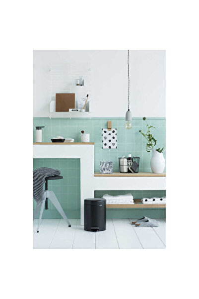 Brabantia Trash Can, Pedal Type, Soft, 5Lt - Matte Black