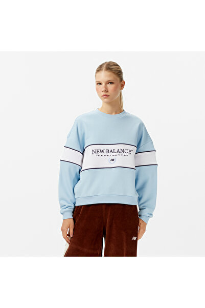 New Balance NB Lifestyle Kadın Mavi Sweatshirt