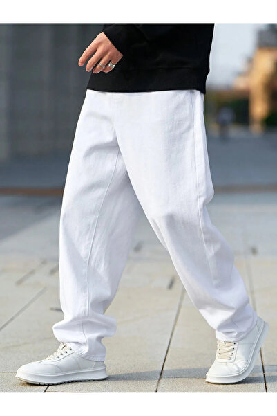 Wkm Denim Erkek Casual Baggy Denim Jean Kot Pantolon