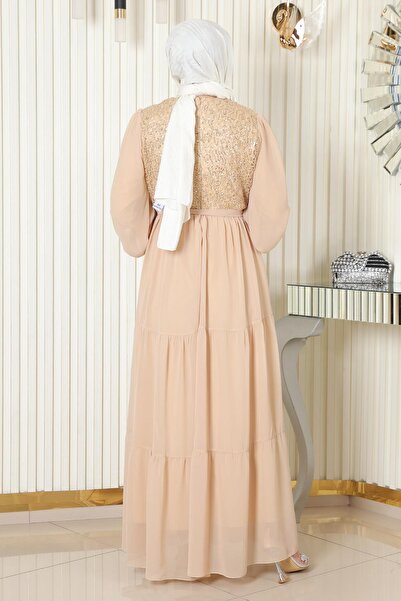 Missvalle Pulpayetli Şifon Abiye Gold 19187