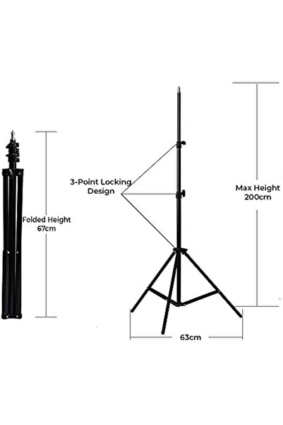 O Ozone Professional Photo Photography Studio 200cm Height Studio Light Stand Tripod for Reflectors,