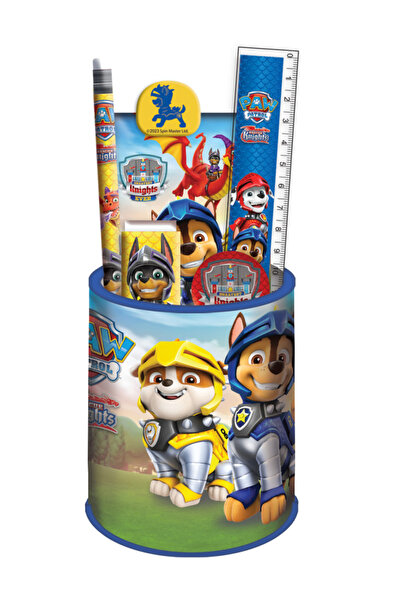 PAW PATROL Set 7 rechizite, metalic, 24.5x14x7 cm, Albastru, Paw Patrol Knights