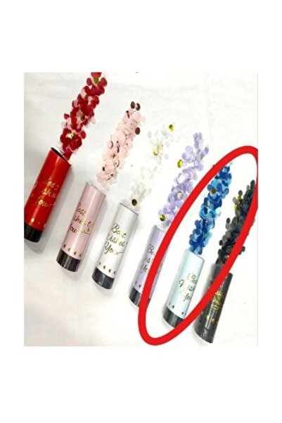 Flippy Confetti Cannon "Best Wishes", 11 x 4 cm, Polka Dot Paper & Foil, Blue