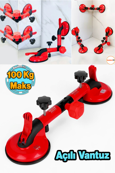 Badem10 Çiftli Ayarlanabilir Vantuz Vakum Aparatı Granit Fayans Mermer Taşıma...