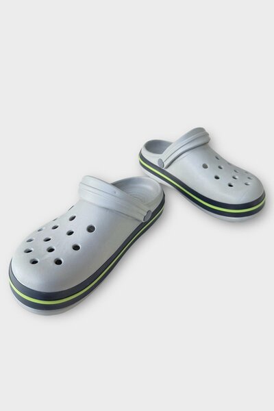 Liger Unisex Comfort Lightweight Medical Nurse Sabo Slippers Gray - Green