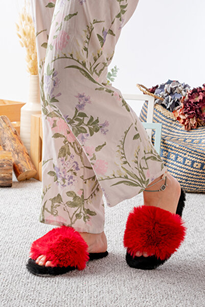 Slipcat Kadın Peluş Ev Terliği Peluş Ev Terliği Yazlık-Mevsimlik ev terliği Tüylü terlik