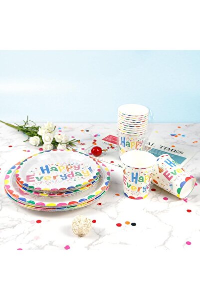 Flippy Set of 10 Paper Cups - Happy Everyday, 13 x 7 x 5 cm, Multicolor