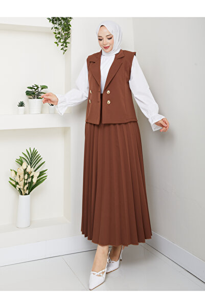modapark.ist Women's Triple Vest and Skirt Set