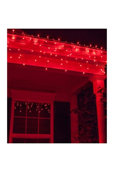 SDX Market Instalație de Crăciun 8 m x 0,7, Cortină cu franjuri roșii, 360 LED-uri, SDX, 6006R