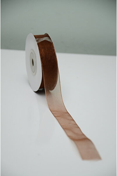 ÇINARASYADAHOME Kahverengi Organze Kurdele Rulo 20 mm x 25 Yards Dekoratif He...