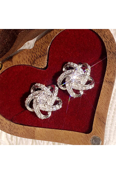 Choice أقراط أذن نسائية من Huitan بتصميم زهرة جمالية E2577، بتصميم عقدة ملتوي...