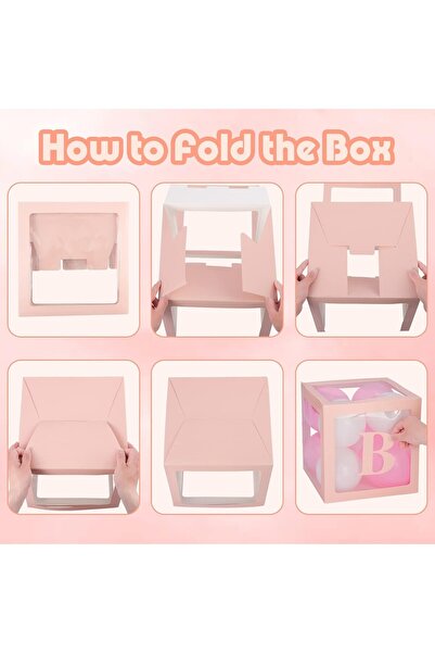 Flippy Set 4 Balloon Boxes, Flippy, Baby Writing, Love Theme, Decorative Plastic Cubes