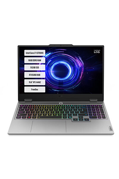 LENOVO LOQ 15IRX10 83JE00LDTR i7-13700HX 16GB DDR5 512GB SSD RTX5060-8GB 15.6" IPS 144Hz Dos