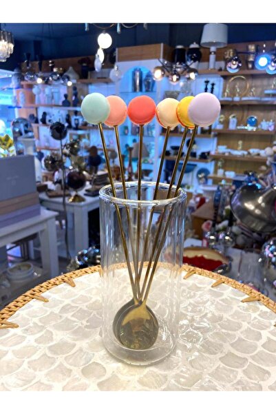 ACAR ALTIN MAKARON DESEN 6'LI KAHVE KAŞIK