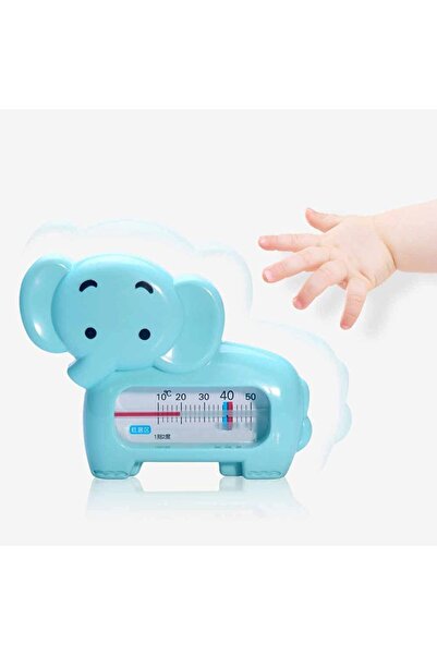 Flippy Bath Thermometer - Floating, Waterproof, Multifunctional, Elephant Model, 11.5x9x2 cm, Blue
