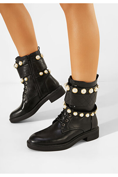 B T Shoes černé šněrovací kotníkové boty Mergana V2