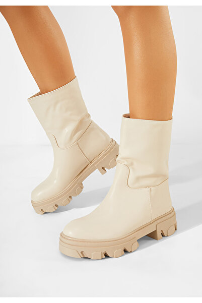 B T Shoes Béžové dámské kotníkové boty Julieta