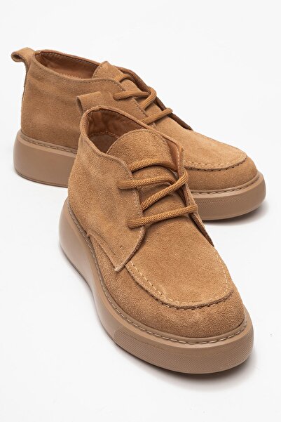 LuviShoes Γυναικείες μπότες Chukka από γνήσιο δέρμα LILYA Toprak Suede