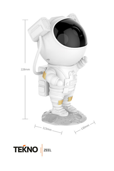 teknozeel Astronot Gece Lambası , Galaksiler Ve Yıldızlar Gökyüzü Projeksiyon Işığı - Kumandalı
