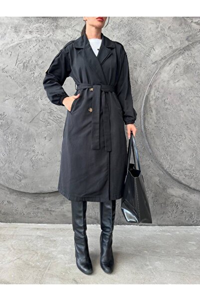 mass fashion Γυναικεία καμπαρντίνα με ζώνη και λεπτομέρεια τσέπης
