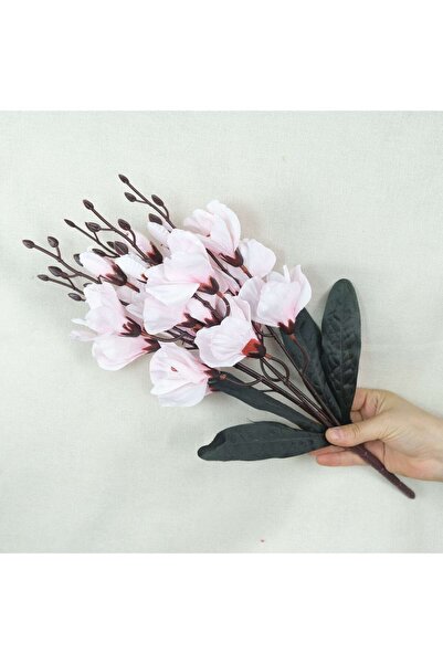 Kanguroom باقة زهور صناعية وردية اللون مكونة من 5 فروع مع براعم ذات ملمس طبيع...