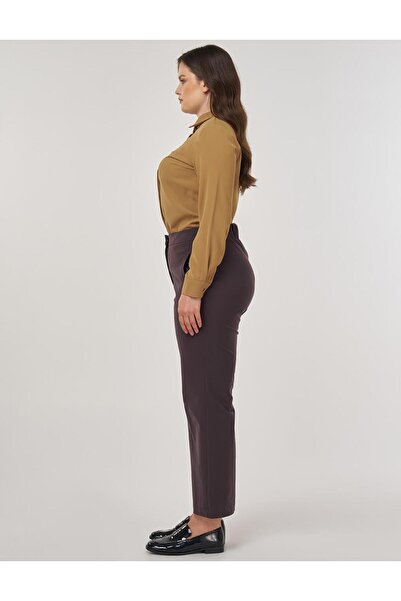 Kayra High Waist Wide Leg Pants Dark Brown