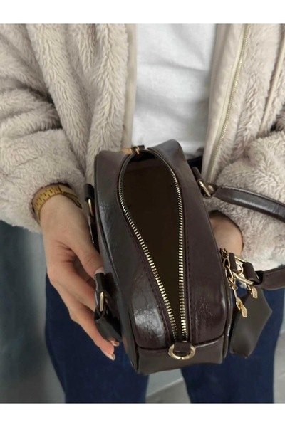 Çanta Trend Women's Stylish Designed Brown Hand and Shoulder Bag