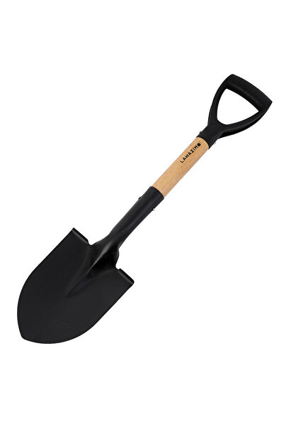 Lawazim مجرفة مستديرة الرأس مقاس 26 بوصة - شفرة شديدة التحمل ومقبض خشبي للحديقة والفناء