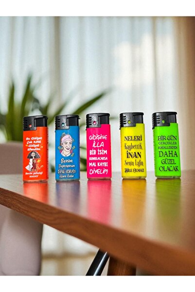 Kiri Baskılı plastik çakmak turbolu model 8