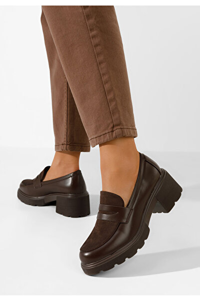 B T Shoes Naera V2 brown thick-soled loafers