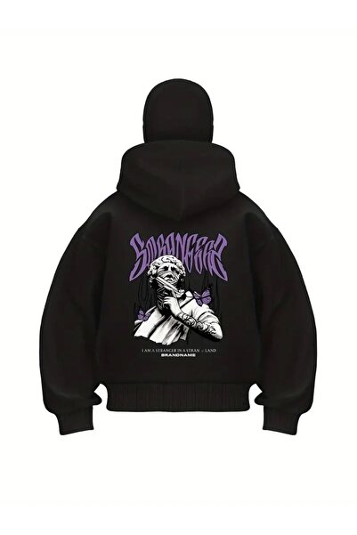 1blood سترة نينجا بغطاء رأس مطبوع عليها شخصية "الغريب الأرجواني" للجنسين